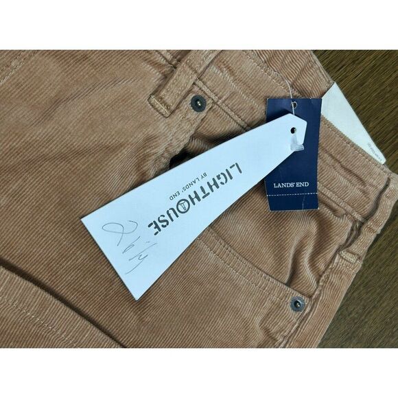 Lands‎ End Mid Rise Straight Corduroy Pants 16W Camel Five Pocket Womens Casual - Picture 10 of 11